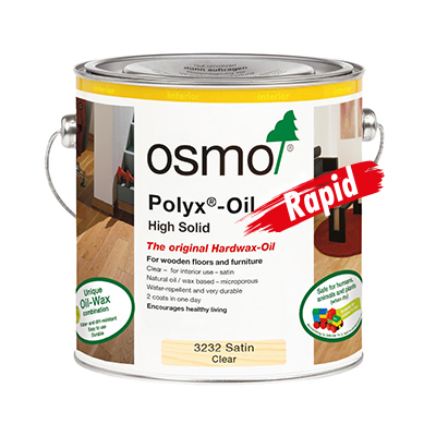 2.5L Can of Osmo Polyx-Oil Rapid 3232 Clear Satin - Quick Drying Hardwax Oil