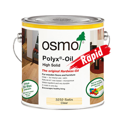 2.5L Can of Osmo Polyx-Oil Rapid 3232 Clear Satin - Quick Drying Hardwax Oil