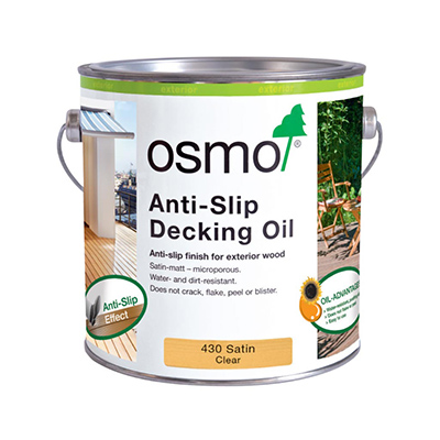 2.5L Can of Osmo Anti-Slip Decking Oil 430 Clear Satin