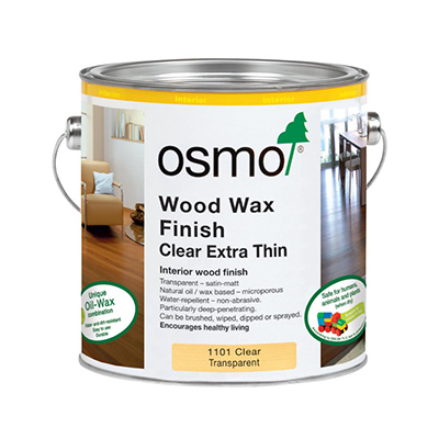 2.5L Can of Osmo Wood Wax Finish Clear Extra Thin 1101 - Finish for hardwoods with high extractives!