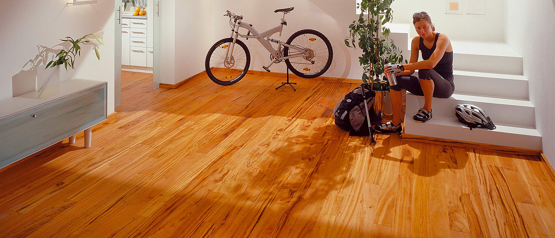 Jatoba flooring finished with Osmo Wood Wax Finish Clear Extra Thin 1101